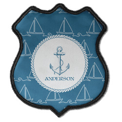 Rope Sail Boats Iron On Shield Patch C w/ Name or Text