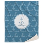 Rope Sail Boats Sherpa Throw Blanket (Personalized)