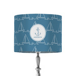 Rope Sail Boats 8" Drum Lamp Shade - Fabric (Personalized)