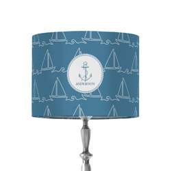 Rope Sail Boats 8" Drum Lamp Shade - Fabric (Personalized)
