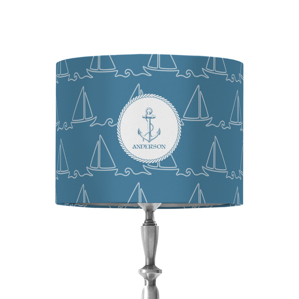Custom Rope Sail Boats 8" Drum Lamp Shade - Fabric (Personalized)