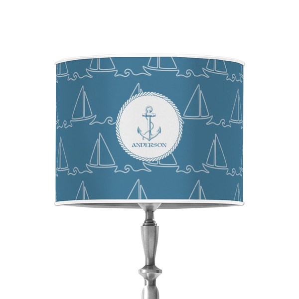 Rope Sail Boats 8" Drum Lampshade - ON STAND (Poly Film)