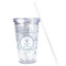 Rope Sail Boats Acrylic Tumbler - Full Print - Front straw out