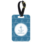Rope Sail Boats Metal Luggage Tag w/ Name or Text