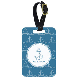 Rope Sail Boats Metal Luggage Tag w/ Name or Text