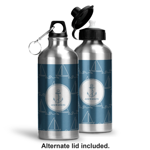 Rope Sail Boats Aluminum Water Bottle - Alternate lid options