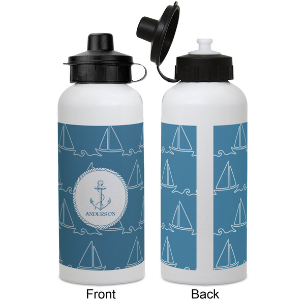 Rope Sail Boats Aluminum Water Bottle - White APPROVAL