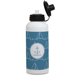 Rope Sail Boats Water Bottles - Aluminum - 20 oz - White (Personalized)