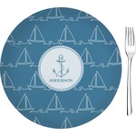 Rope Sail Boats 8" Glass Appetizer / Dessert Plates - Single or Set (Personalized)