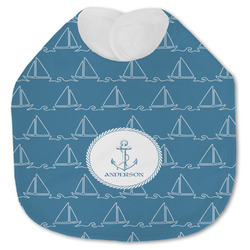 Rope Sail Boats Jersey Knit Baby Bib w/ Name or Text