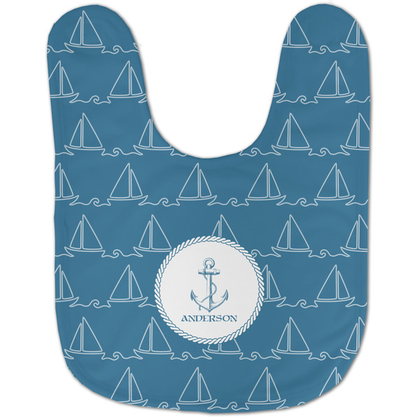 Rope Sail Boats Baby Bib - AFT flat