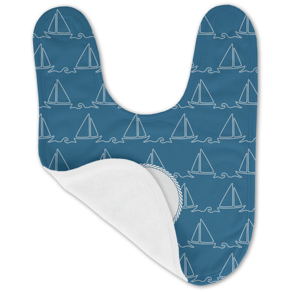Rope Sail Boats Baby Bib - AFT folded