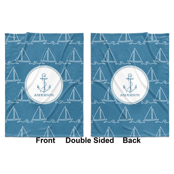 Rope Sail Boats Baby Blanket (Double Sided - Printed Front and Back)