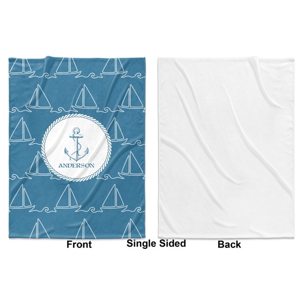 Rope Sail Boats Baby Blanket (Single Side - Printed Front, White Back)