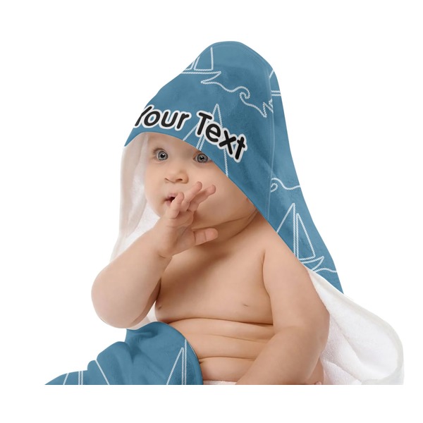Rope Sail Boats Baby Hooded Towel on Child