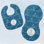 Rope Sail Boats Baby Bib & Burp Set w/ Name or Text