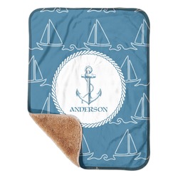 Rope Sail Boats Sherpa Baby Blanket 30" x 40" (Personalized)