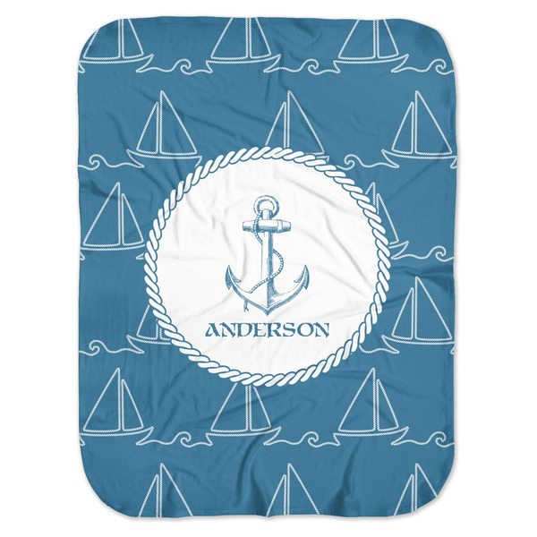Custom Rope Sail Boats Baby Swaddling Blanket (Personalized)