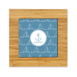 Rope Sail Boats Bamboo Trivet with Ceramic Tile Insert (Personalized)