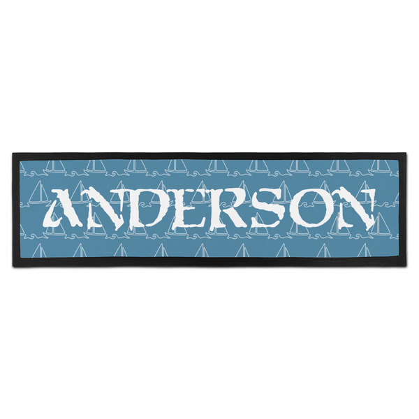 Custom Rope Sail Boats Bar Mat - Large (Personalized)