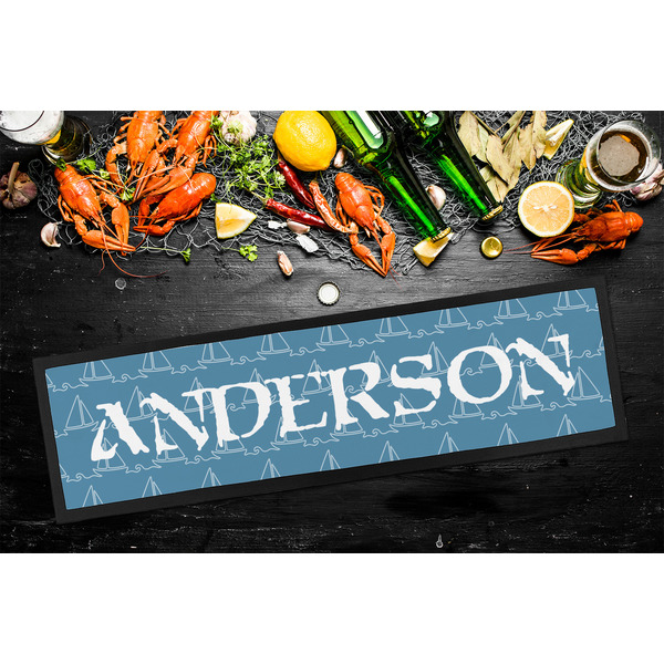 Rope Sail Boats Bar Mat - Large - LIFESTYLE