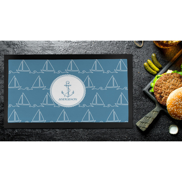 Rope Sail Boats Bar Mat - Small - LIFESTYLE