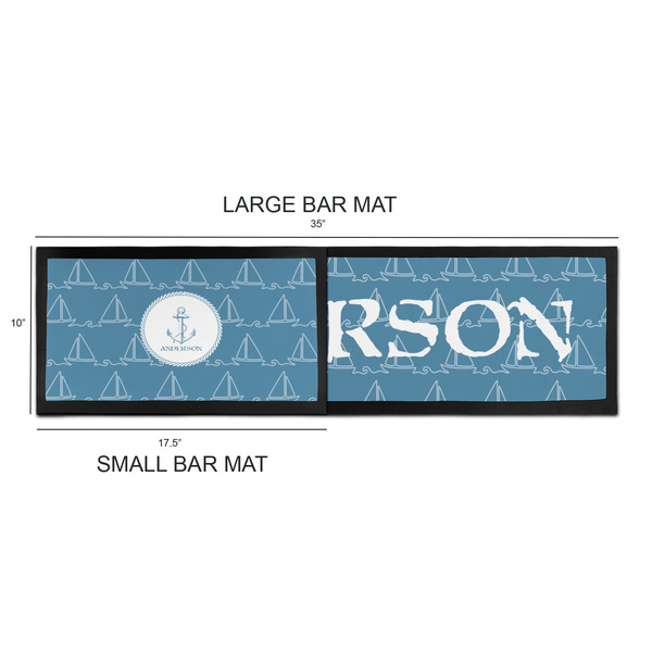 Rope Sail Boats Bar Mats - Sizing Chart