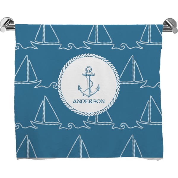 Custom Rope Sail Boats Bath Towel (Personalized)