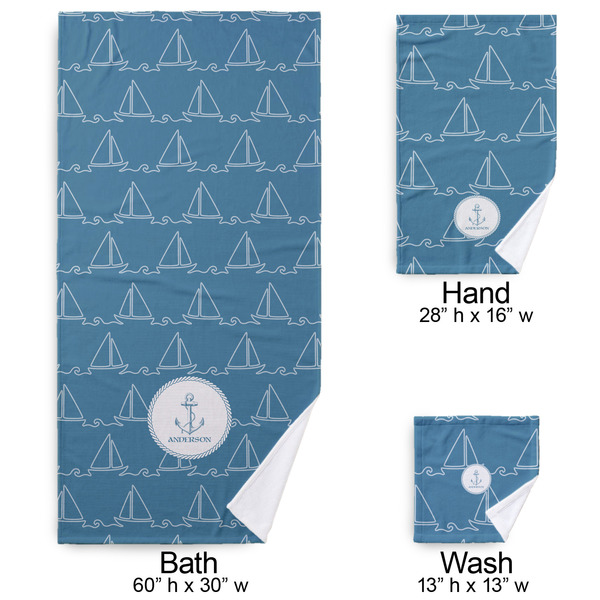 Rope Sail Boats Bath Towel Sets - 3-piece - Approval