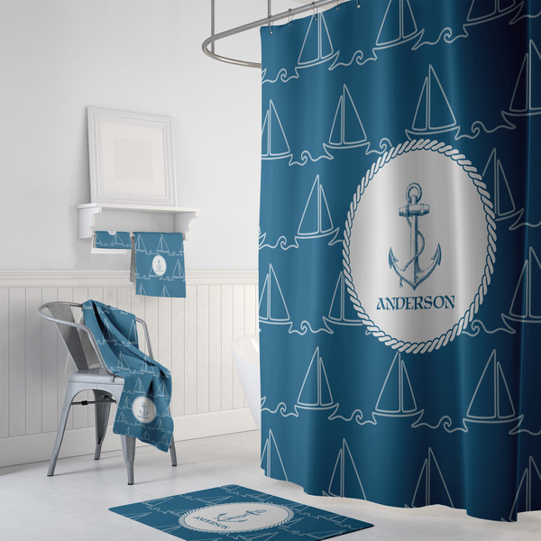 Rope Sail Boats Bath Towel Sets - 3-piece - In Context
