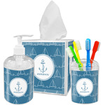 Rope Sail Boats Acrylic Bathroom Accessories Set w/ Name or Text