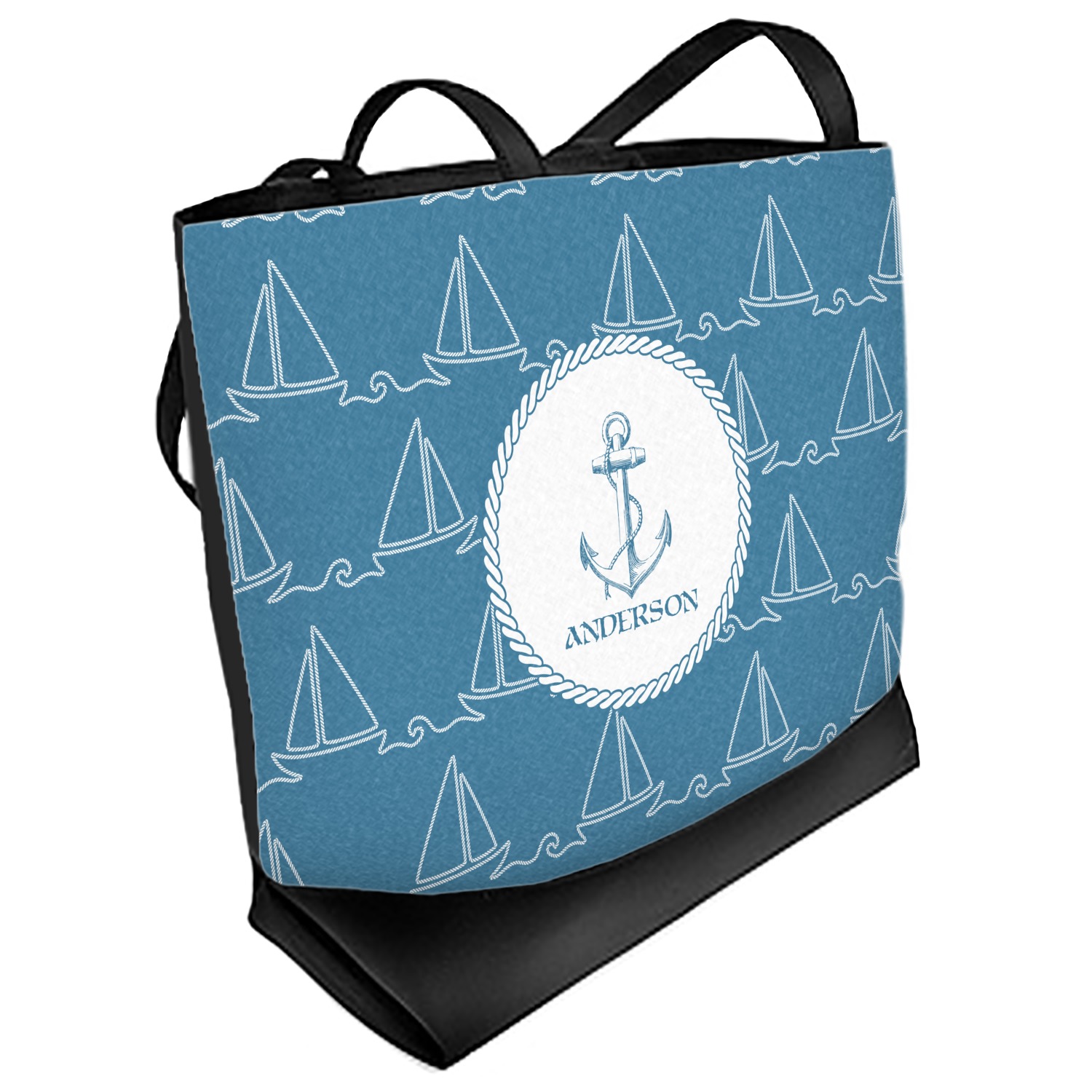 Rope Sail Boats Beach Tote Bag Regular Front & Back (Personalized