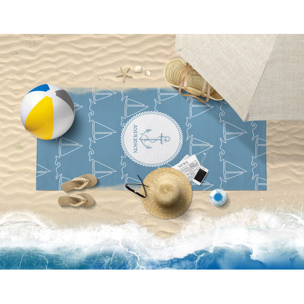 Rope Sail Boats Beach Towel Lifestyle