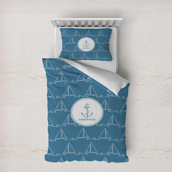 Custom Rope Sail Boats Duvet Cover Set - Twin XL (Personalized)