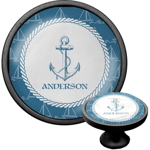 Custom Rope Sail Boats Cabinet Knob (Black) (Personalized)