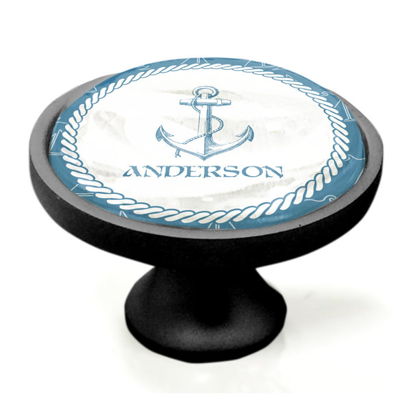Rope Sail Boats Black Custom Cabinet Knob (Side)
