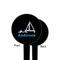Rope Sail Boats Black Plastic 4" Food Pick - Round - Single Sided - Front & Back