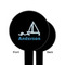 Rope Sail Boats Black Plastic 6" Food Pick - Round - Single Sided - Front & Back