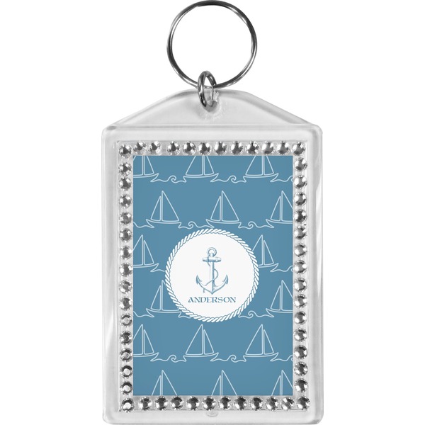 Custom Rope Sail Boats Bling Keychain (Personalized)
