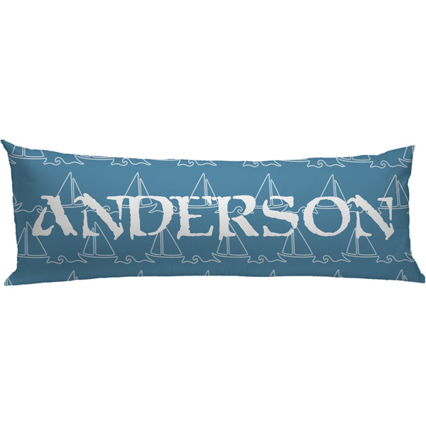 Custom Rope Sail Boats Body Pillow Case (Personalized)