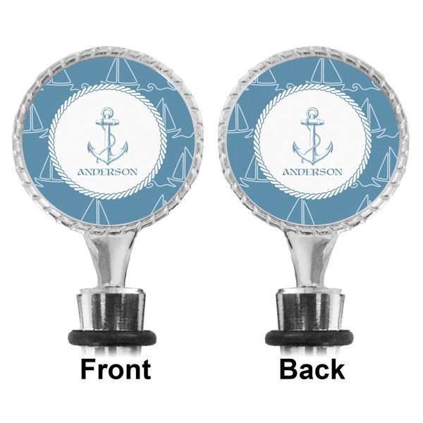Rope Sail Boats Bottle Stopper - Front and Back