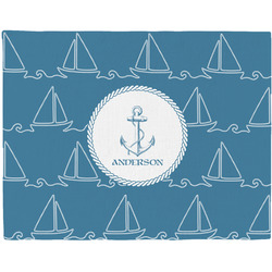 Rope Sail Boats Woven Fabric Placemat - Twill w/ Name or Text