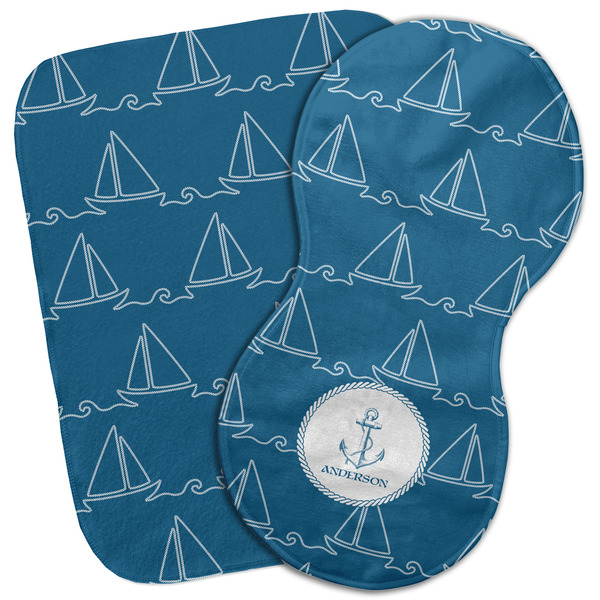Custom Rope Sail Boats Burp Cloth (Personalized)