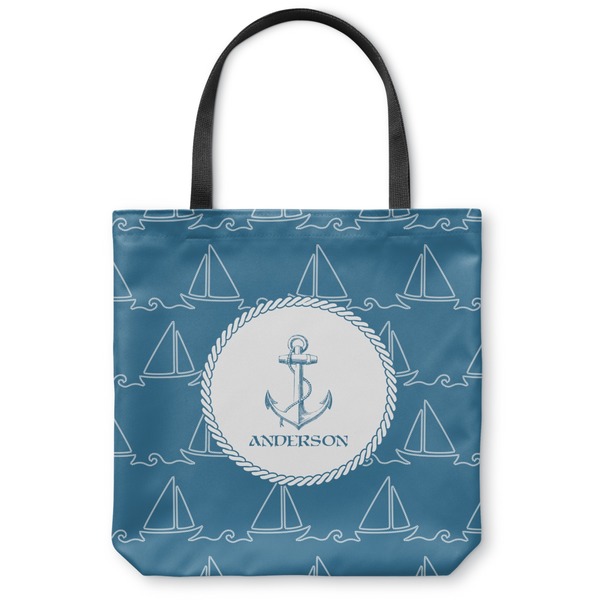 Custom Rope Sail Boats Canvas Tote Bag - Small - 13"x13" (Personalized)