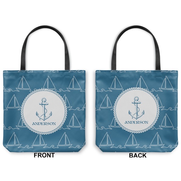 Rope Sail Boats Canvas Tote - Front and Back