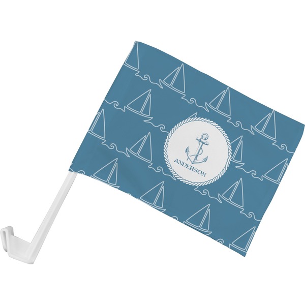 Custom Rope Sail Boats Car Flag - Small w/ Name or Text