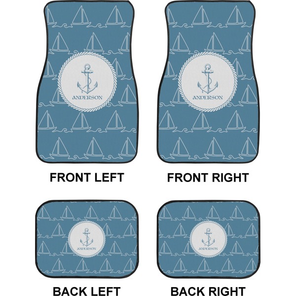 Rope Sail Boats Car Floor Mats Set (2F + 2B)