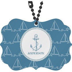 Rope Sail Boats Rear View Mirror Decor (Personalized)