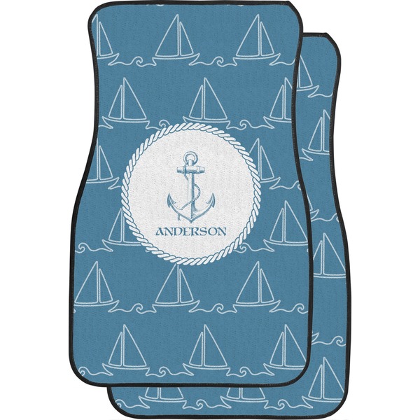 Custom Rope Sail Boats Car Floor Mats (Front Seat) (Personalized)