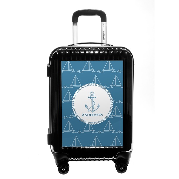 Custom Rope Sail Boats Carry On Hard Shell Suitcase (Personalized)